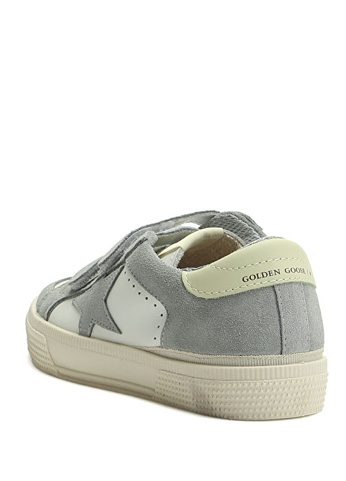 May Gri Beyaz Çocuk Deri Sneaker - Görsel 4