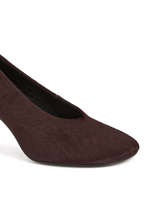 Bordo Deri Topuklu Ayakkabı - Görsel 7