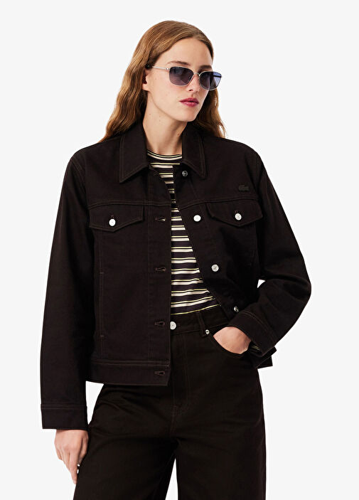 Lacoste Kahverengi-3LA Kadın Koyu Kahverengi Denim Slim Fit Kadın