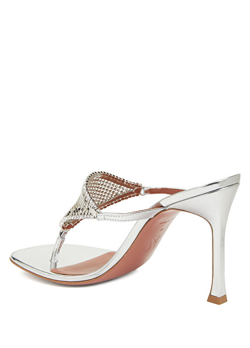 Cameron Silver Deri Topuklu Terlik - Görsel 4