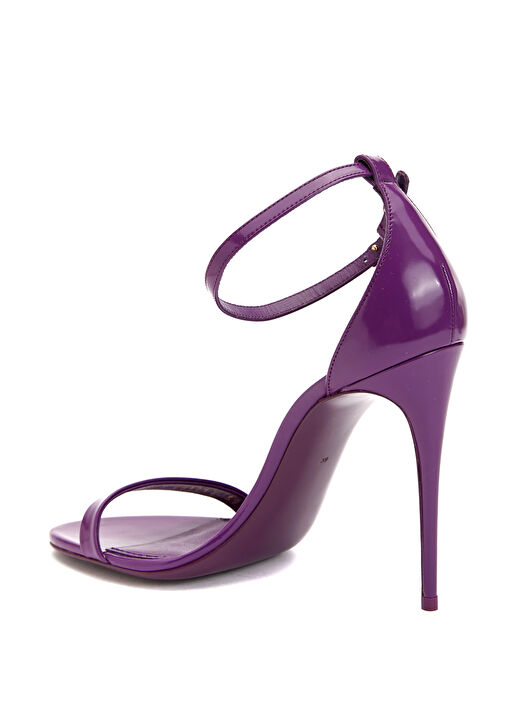 Mor Kadın Deri Sandalet - Görsel 4