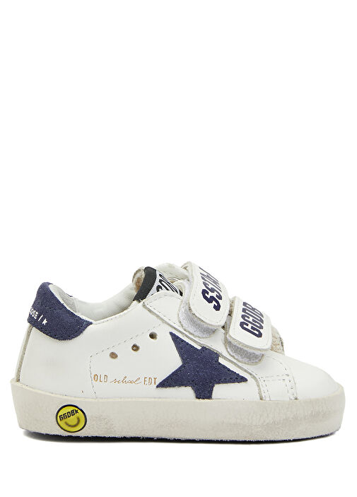 Old School Mavi Beyaz Erkek Çocuk Deri Sneaker - Görsel 2