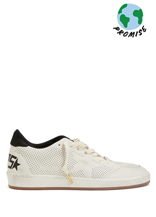 Siyah Beyaz Erkek Deri Sneaker - Görsel 2