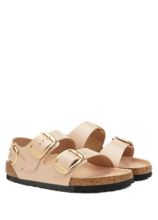 Madrid Big Buckle Pudra Kadın Terlik - Görsel 3