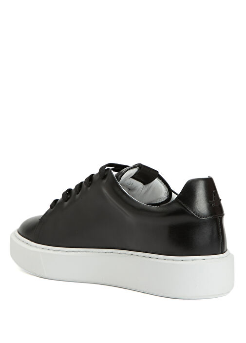 Siyah Kadın Deri Sneaker - Görsel 4
