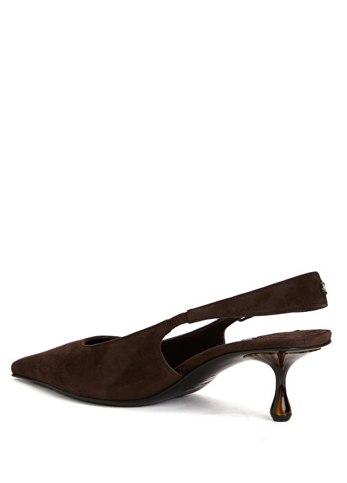 Amel Koyu Kahverengi Süet Topuklu Ayakkabı - Görsel 4