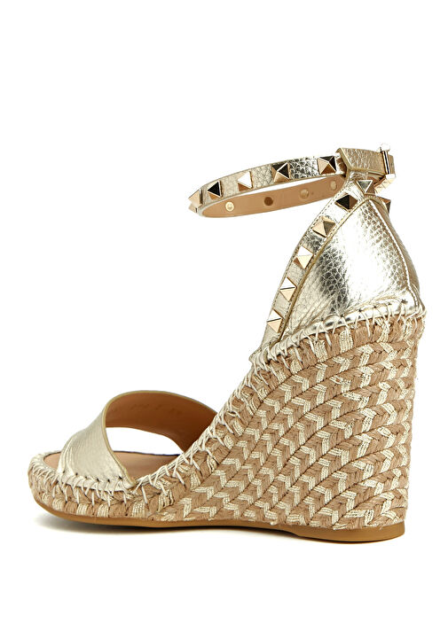Rockstud Gold Kadın Deri Espadril - Görsel 5