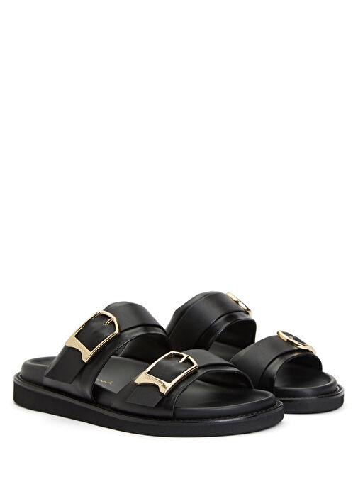 Slide Siyah Kadın Deri Terlik - Görsel 3