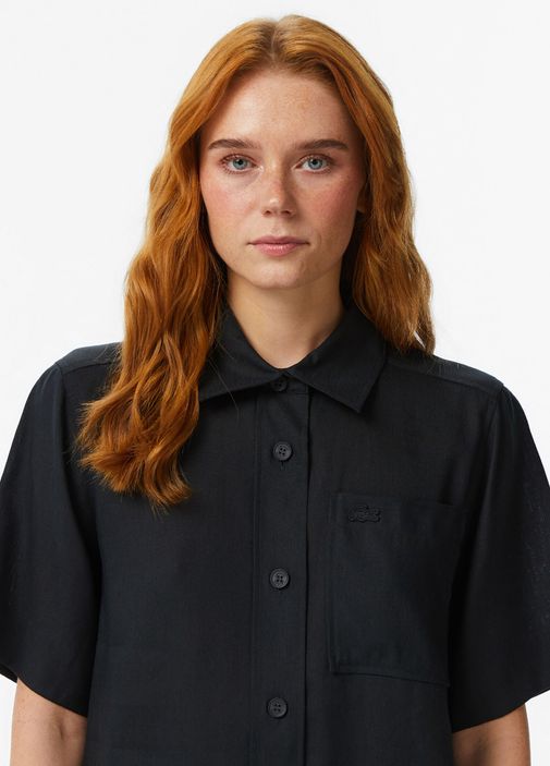 Lacoste Siyah-031 Kadın Siyah Relaxed Fit Kısa Kollu Kadın Elbise