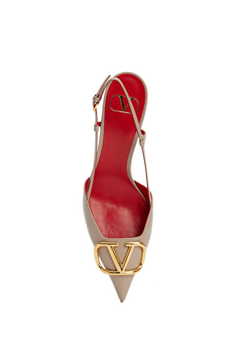 VLogo Pudra Deri Topuklu Ayakkabı - Görsel 5