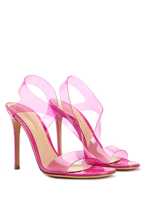 Pembe Transparan Bantlı Kadın Sandalet - Görsel 3