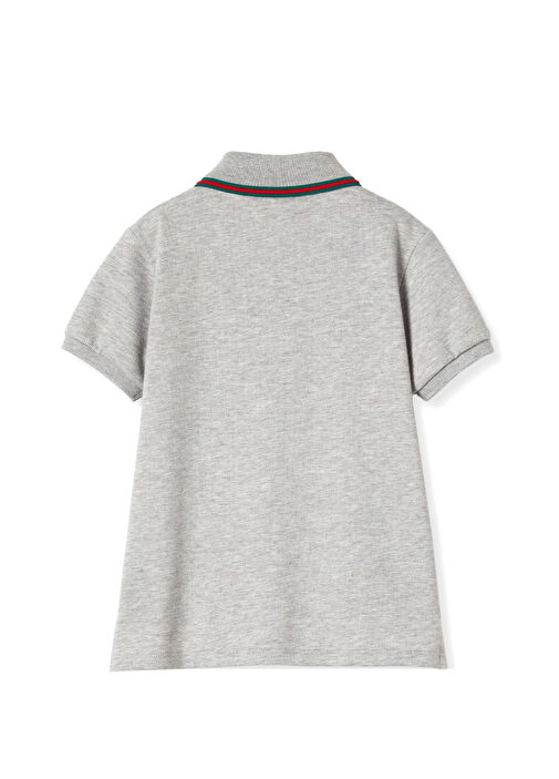 Gucci - Açık Gri Polo Yaka Erkek Çocuk T-shirt - Açık Gri