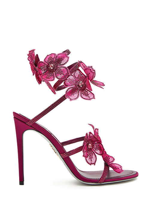 Floriane Fuşya Kadın Saten Sandalet - Görsel 2