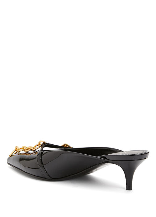 Sync Patent Siyah Kadın Deri Terlik - Görsel 4