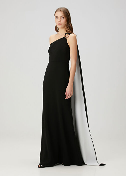 Roland Mouret - Black One-Shoulder Maxi Evening Dress