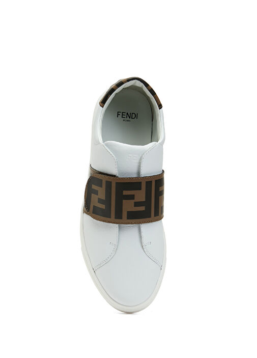 Beyaz Unisex Çocuk Deri Sneaker - Görsel 5