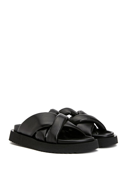 Siyah Kadın Deri Terlik - Görsel 3