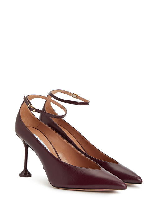 Strong Bordo Deri Topuklu Ayakkabı - Görsel 3