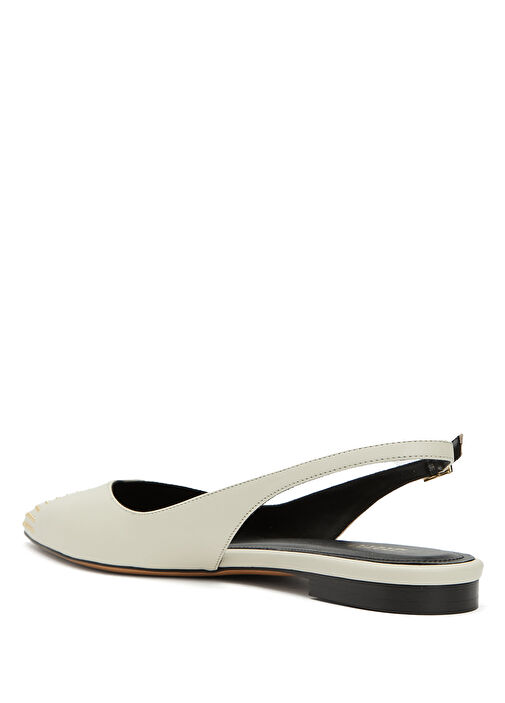 Branee Kırık Beyaz Troklu Deri Babet - Görsel 4