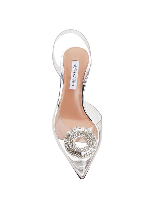 Gümüş Transparan Topuklu Ayakkabı - Görsel 5