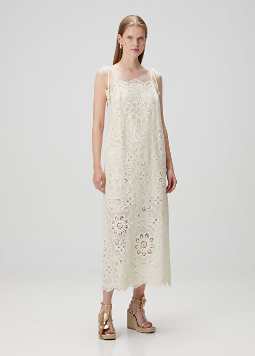Zimmermann - Rhiannon Cream Embroidered Midi Dress