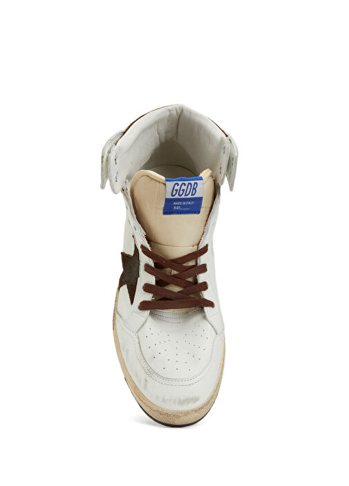 Sky Star Bej Beyaz Erkek Deri Bilek Boy Sneaker - Görsel 6