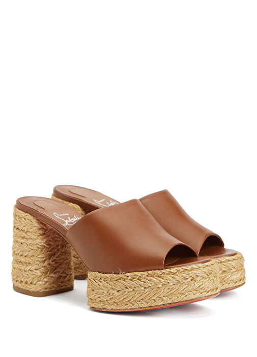 Calakala Kahverengi Kadın Deri Terlik - Görsel 3