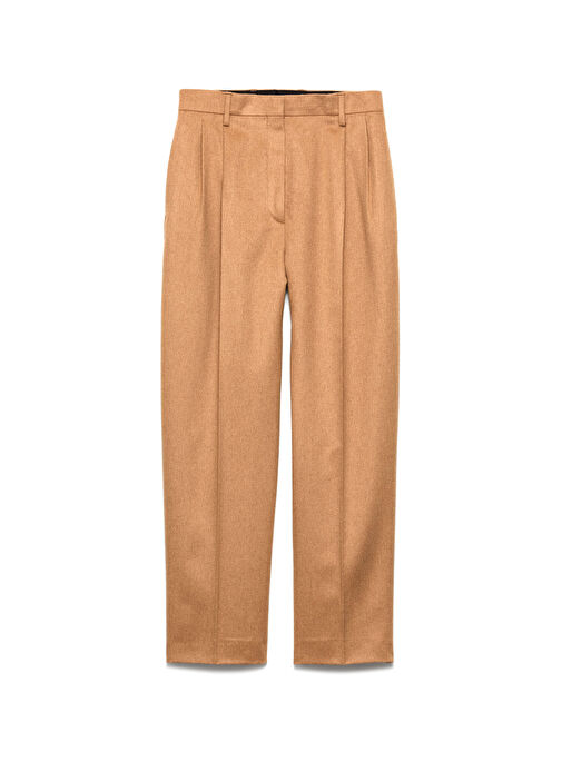 Prada Kahverengi Kadın Kahverengi Deve Tüyü Kadın Pantolon 1619120