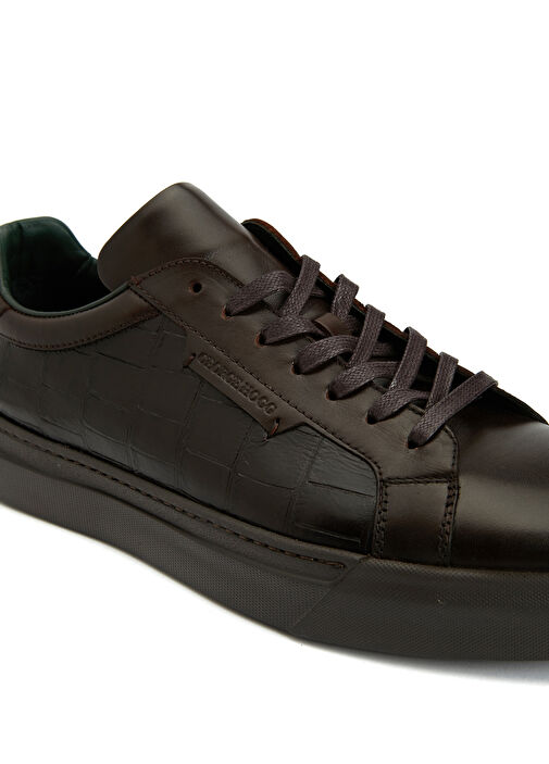 Kahverengi Erkek Deri Sneaker - Görsel 7