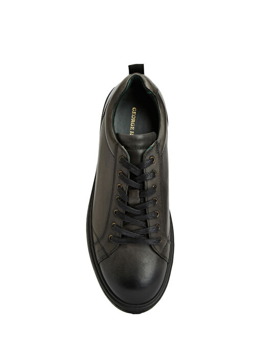 Antrasit Erkek Deri Sneaker - Görsel 5