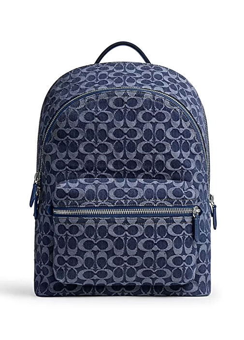 coach charlie backpack blue F30550 Medium (SV/Steel Blue) Lapis Blue Leather Coach - Dark Blue Men's