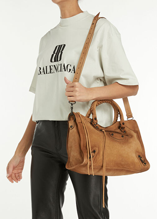 Balenciaga Kamel Kadın Le City M Kamel Kadın Süet Çanta 1860872