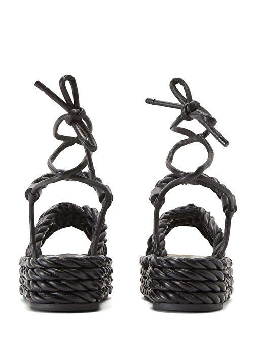 Siyah Kadın Deri Sandalet - Görsel 4