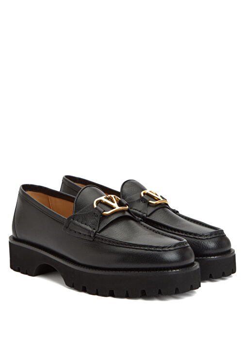 Siyah Kadın Deri Loafer - Görsel 3
