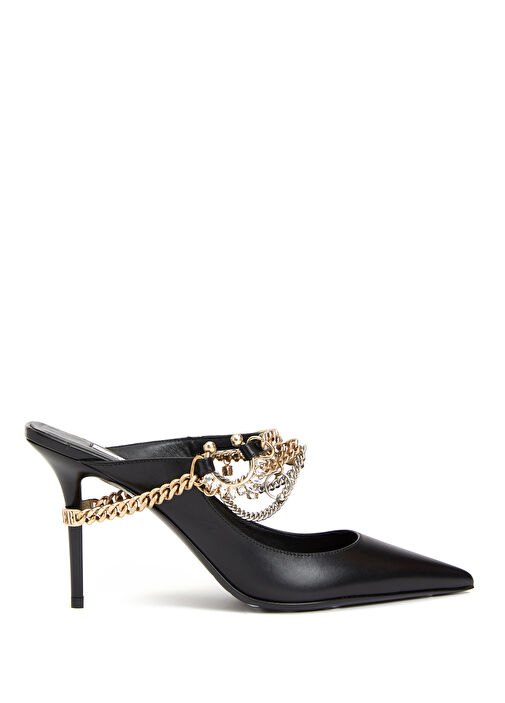 Bing Siyah Topuklu Deri Terlik - Görsel 2