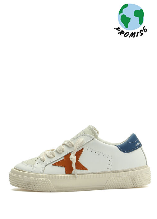May Beyaz Çocuk Deri Sneakers - Görsel 2