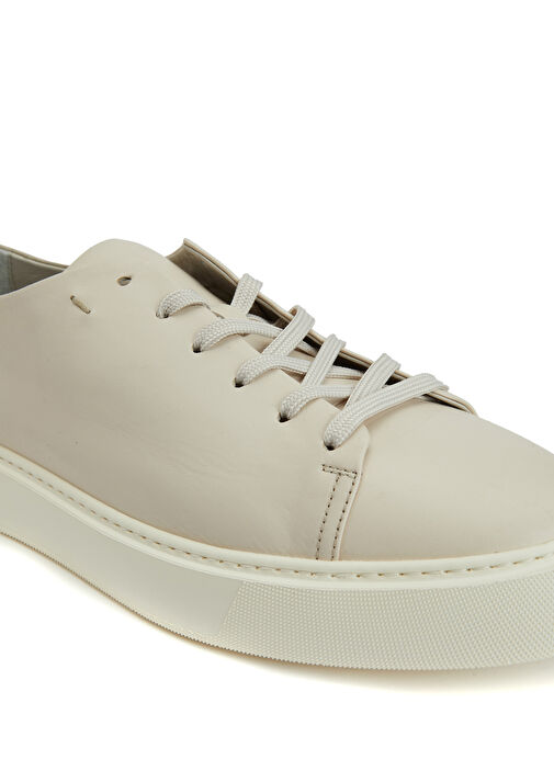Bej Erkek Deri Sneaker - Görsel 7