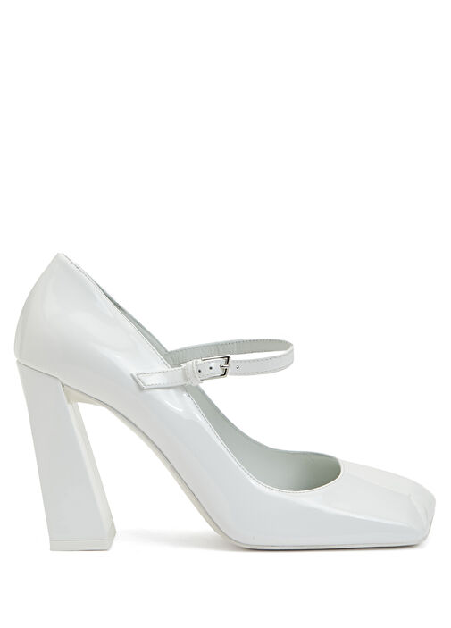 Charlotte Beyaz Deri Topuklu Ayakkabı - Görsel 2