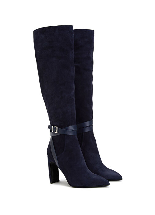Divarese Lacivert Divarese Deri Kadın Çizme