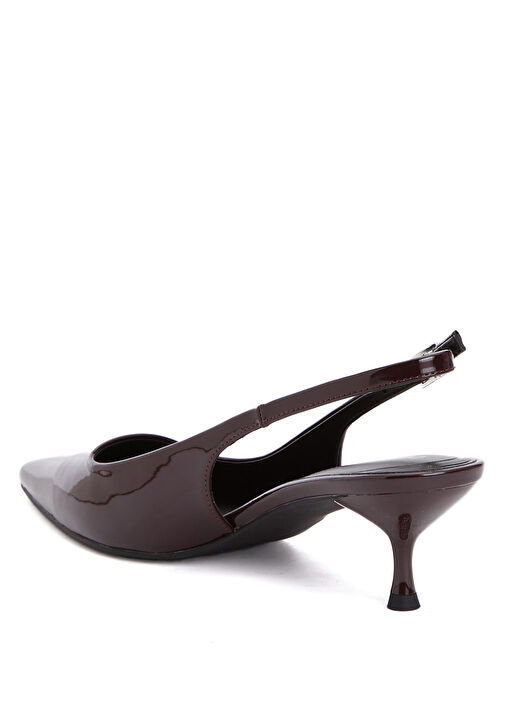 Bordo Bantlı Topuklu Ayakkabı - Görsel 4