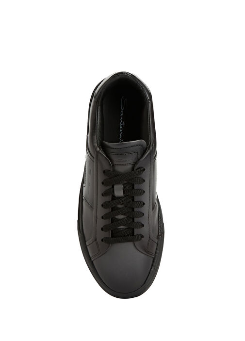 Siyah Erkek Deri Sneaker - Görsel 5