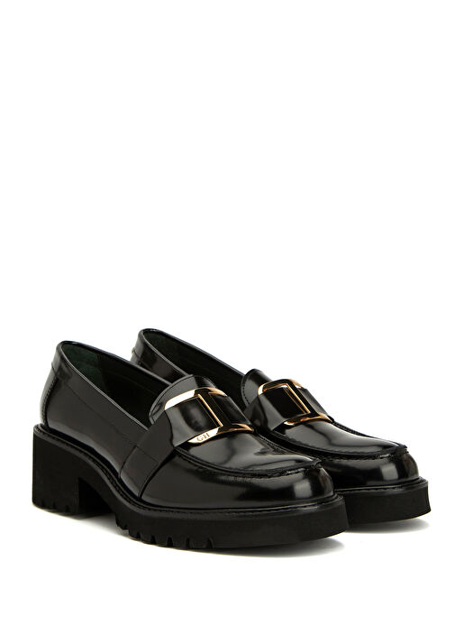 Siyah Kadın Deri Loafer - Görsel 3