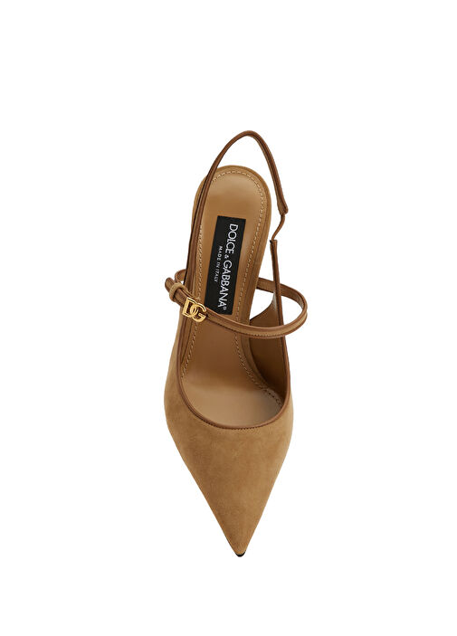 Bej Süet Topuklu Ayakkabı - Görsel 5