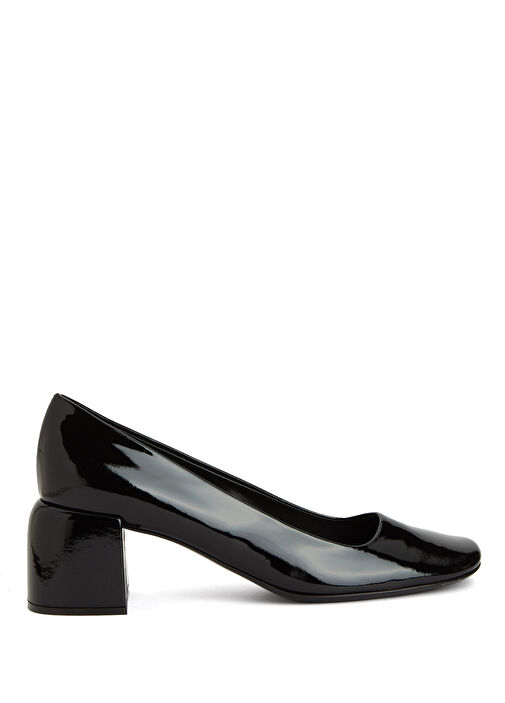 Siyah Deri Topuklu Ayakkabı - Görsel 2