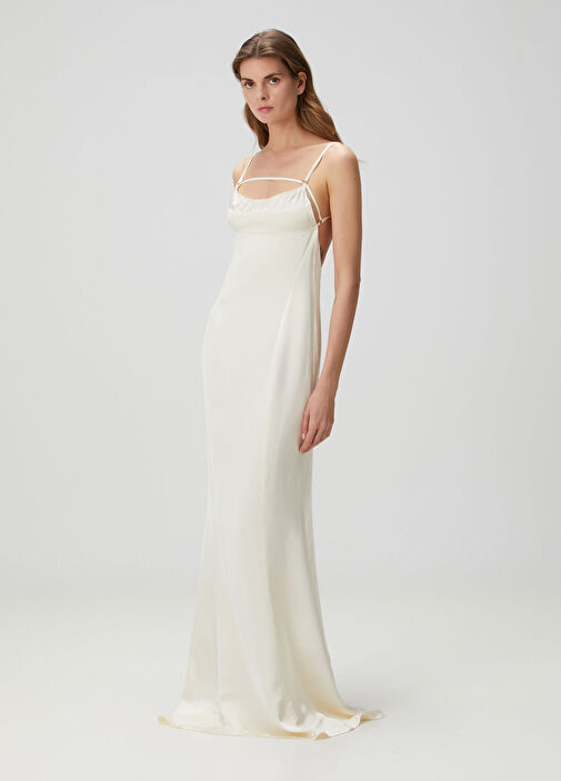 Jacquemus - Novio Cream Maxi Evening Dress