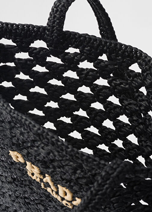 【網状で可愛い♪】PRADA Woven fabric crochet tote bag Prada - Woven Fabric Crochet Tote Bag