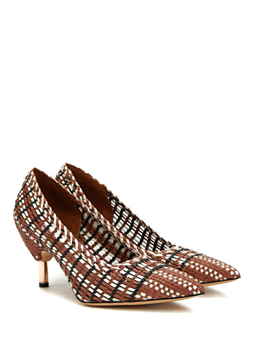 Konyak Deri Topuklu Ayakkabı - Görsel 3