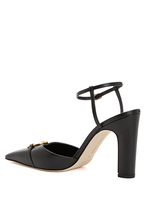 Querelle Siyah Deri Topuklu Ayakkabı - Görsel 4