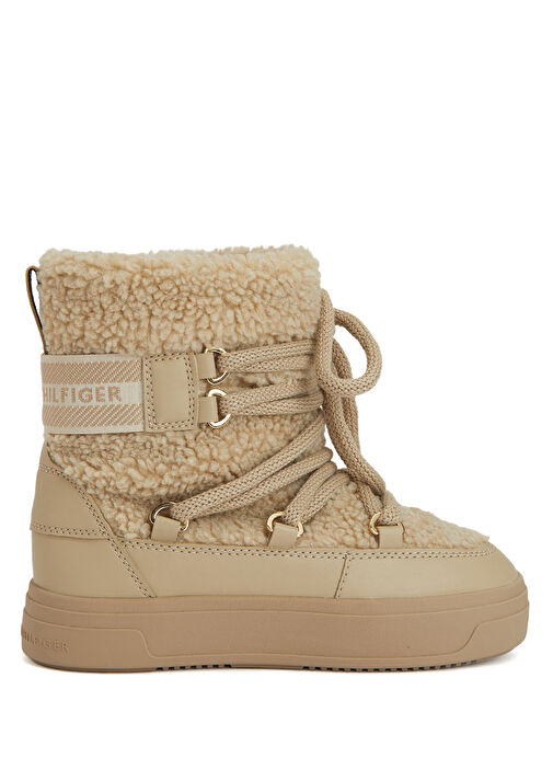 Haki Shearling Dokulu Kadın Bot - Görsel 2