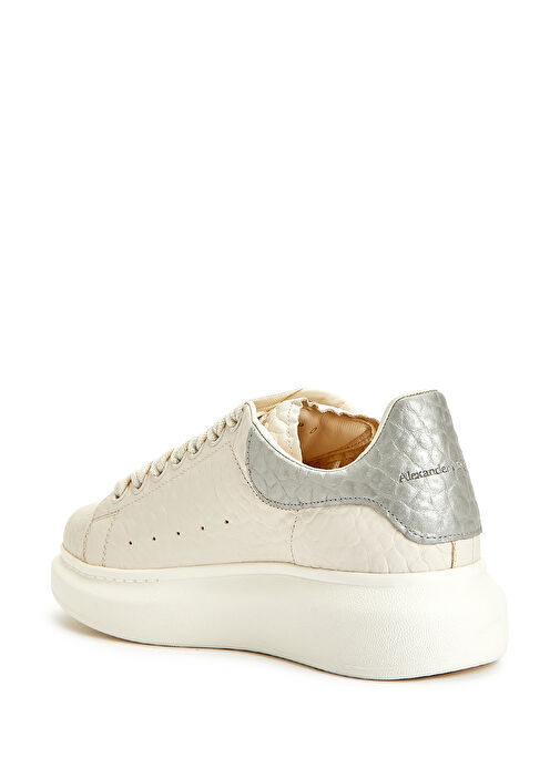 Oversized Beyaz Silver Kadın Deri Sneaker - Görsel 4